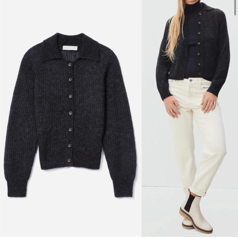 Everlane The Alpaca Collared Cardigan size M